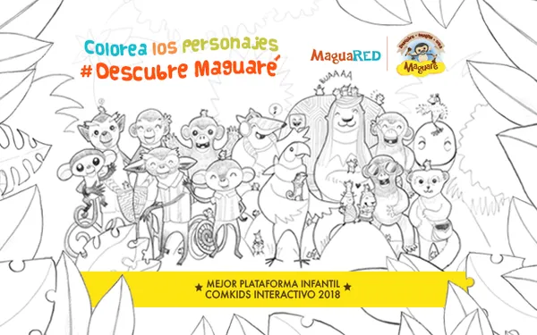 ¡Colorea los personajes y #DescubreMaguaré!